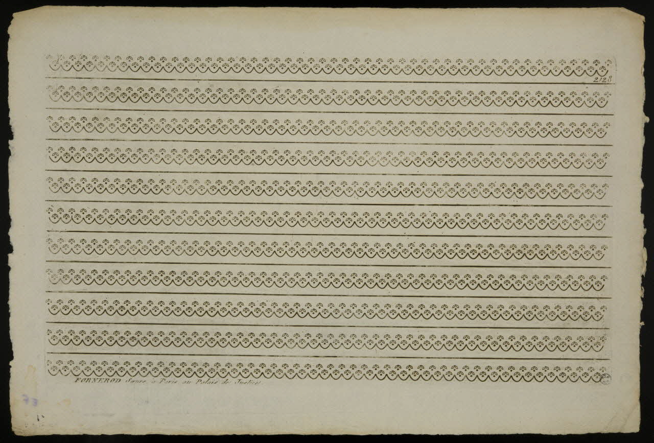 Fornerod soeurs imagerie ancienne Modèle de broderie pour fond de bonnet Paris 1838 1941.9.7 Photo Mucem