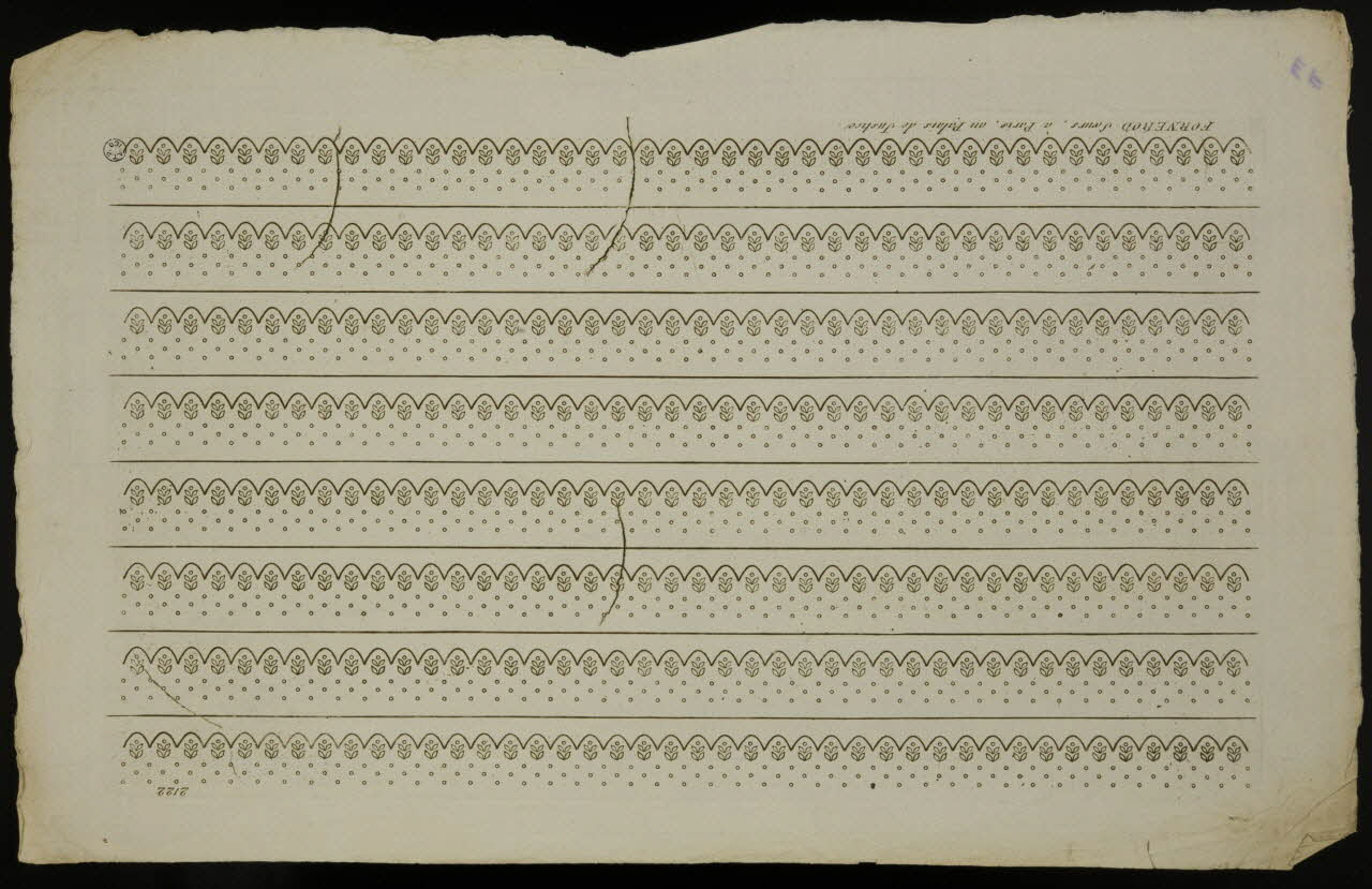 Fornerod soeurs imagerie ancienne Modèle de broderie pour fond de bonnet Paris 1838 1941.9.8 Photo Mucem