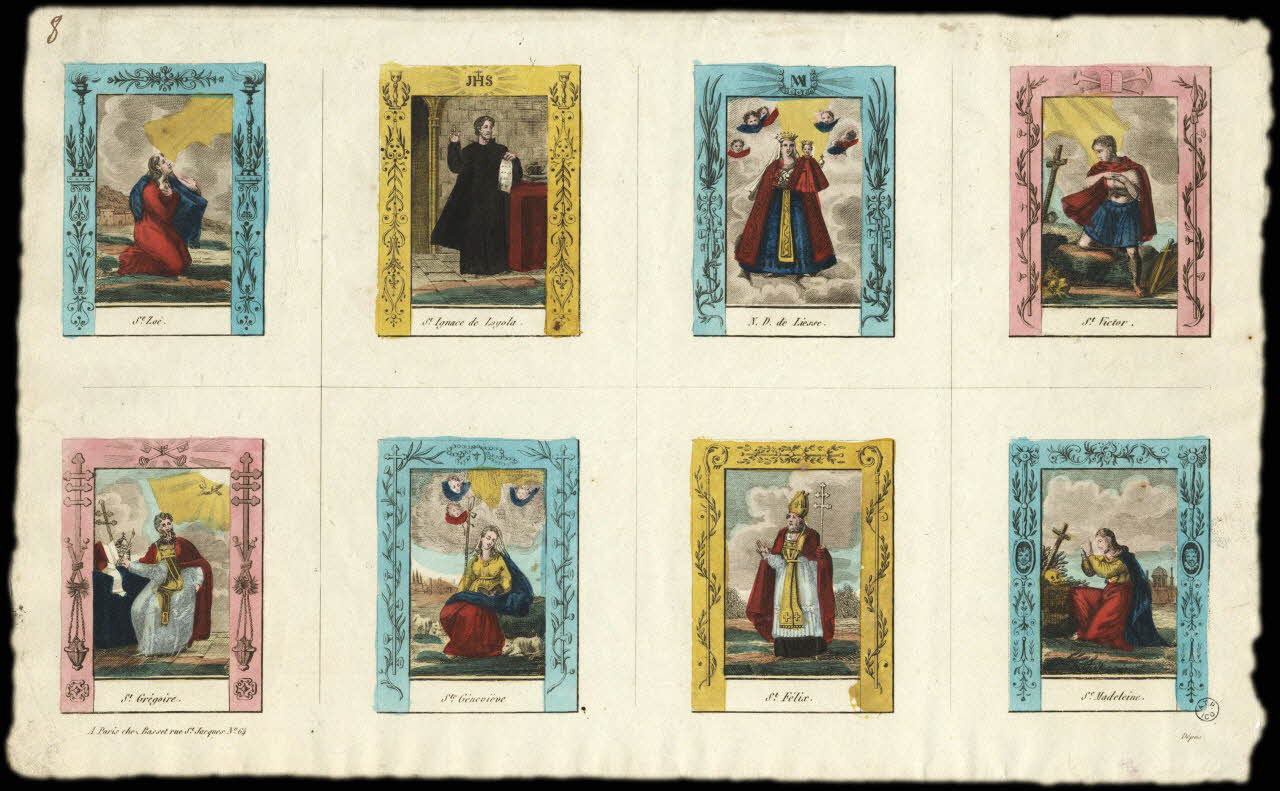 Basset. Paris à compartiments (4x2) Planche de Saints. Paris 1805-1849 1952.87.110 Photo