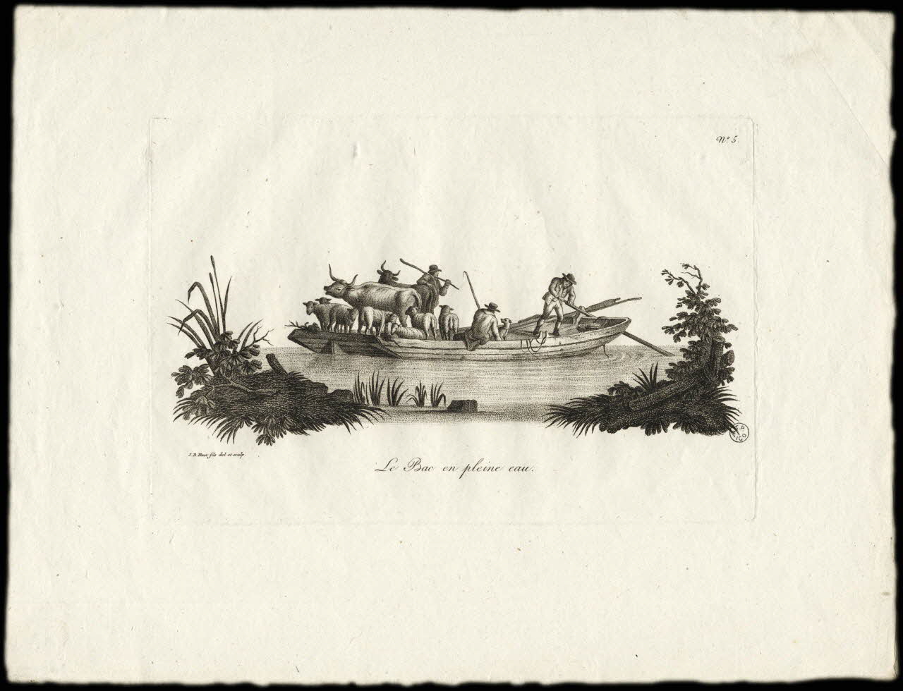 Hüet J. B. fils ; Basset. Paris imagerie ancienne Le Bac en pleine eau. Paris 1805-1849 1954.75.12 Photo