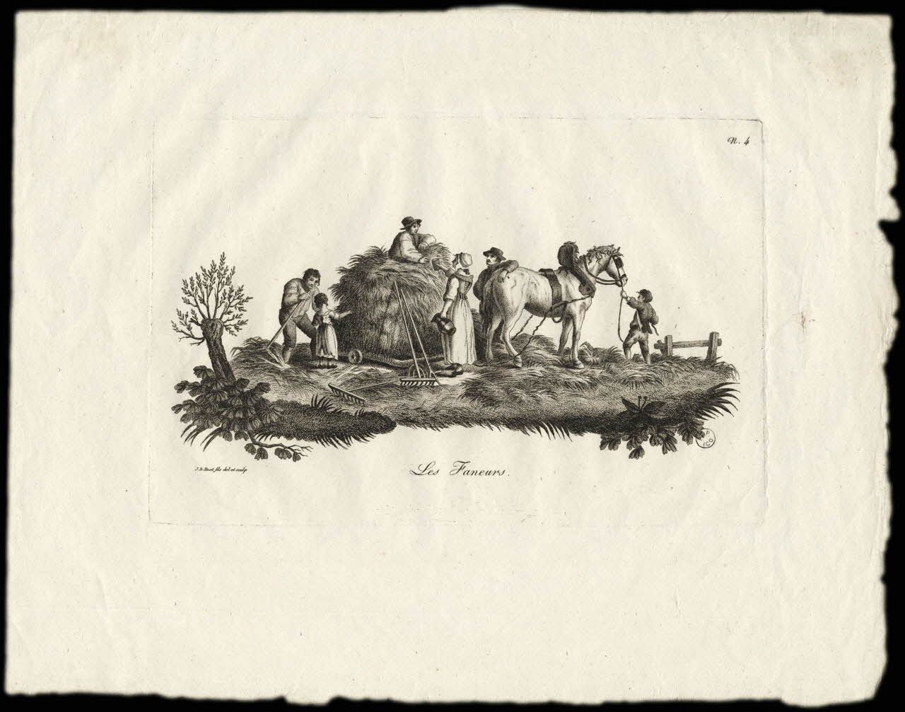 Hüet J. B. fils ; Basset. Paris imagerie ancienne Les Faneurs. Paris 1805-1849 1954.75.11 Photo
