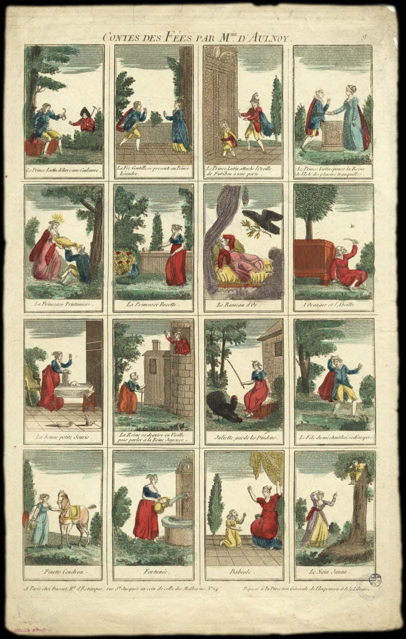 Basset. Paris imagerie ancienne CONTES DES FEES PAR Mme D'AULNOY. Paris 1805-1849 1943.16.161 Photo