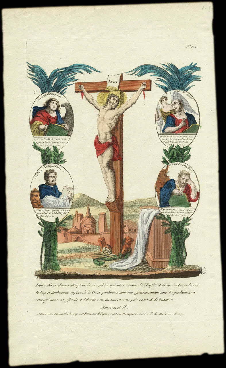 Basset. Paris estampe Christ en croix. Paris 1750-1805 1948.18.40 Photo