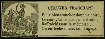 estampe L'ECUYER TRANCHANT. 1901.1.15  Photo