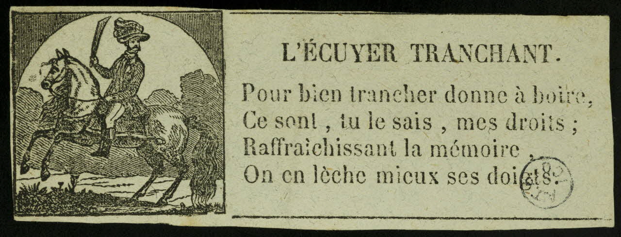 estampe L'ECUYER TRANCHANT. 1901.1.25 Photo