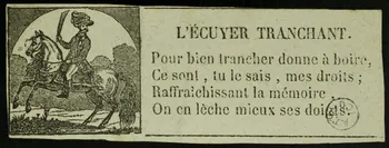 estampe L'ECUYER TRANCHANT. 1901.1.25  Photo