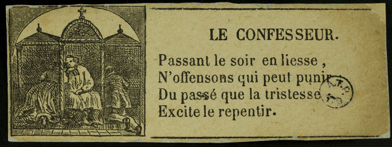estampe LE CONFESSEUR. 1901.1.4 Photo