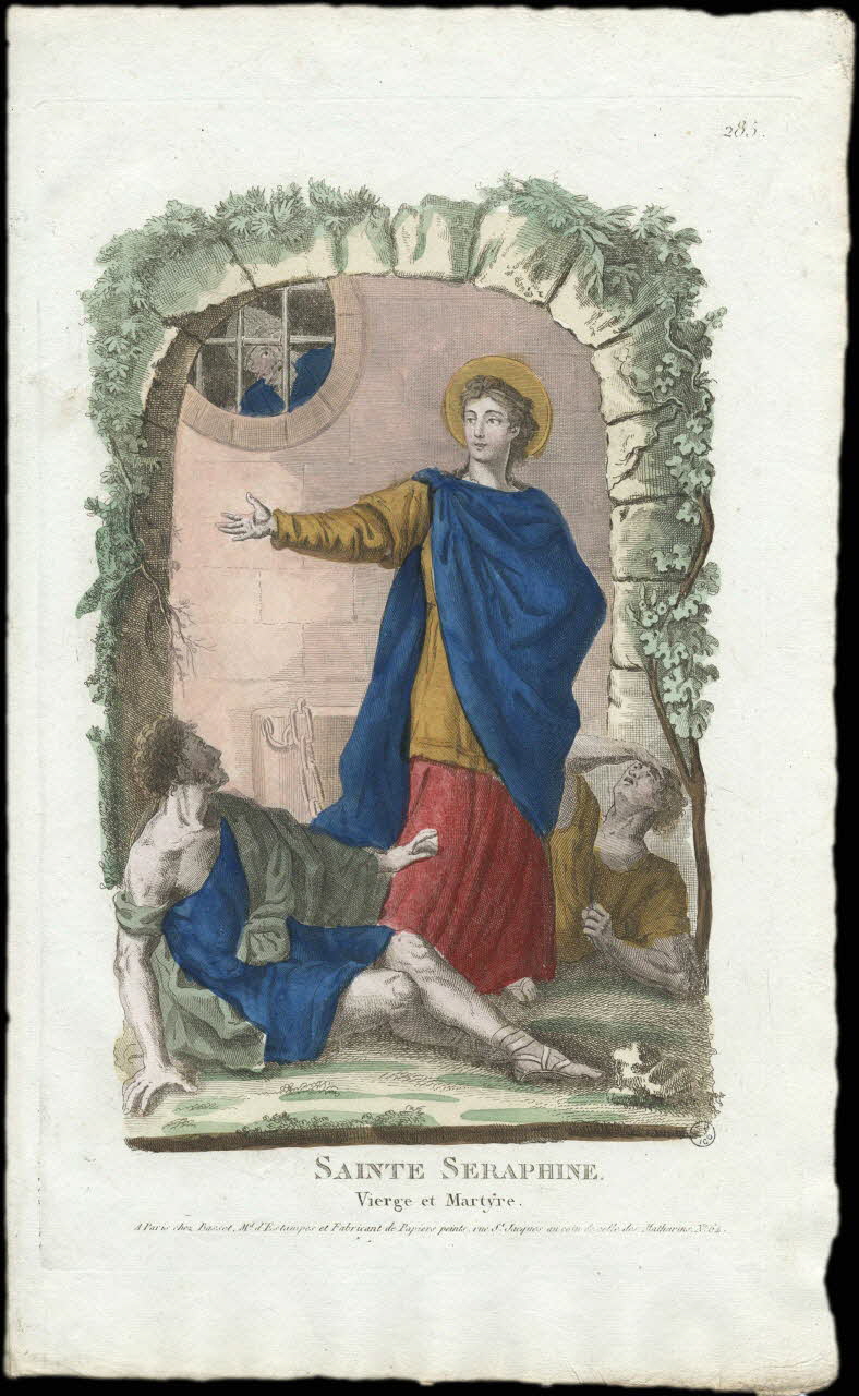 Basset. Paris imagerie ancienne SAINTE SERAPHINE.  Vierge et Martyre. Paris 1805-1849 1952.87.25 Photo