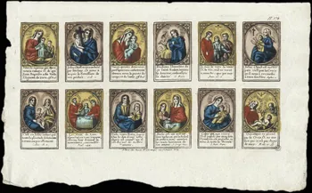 Basset. Paris imagerie ancienne Planche de Saints. Paris 1805-1849 1952.87.37 Photo
