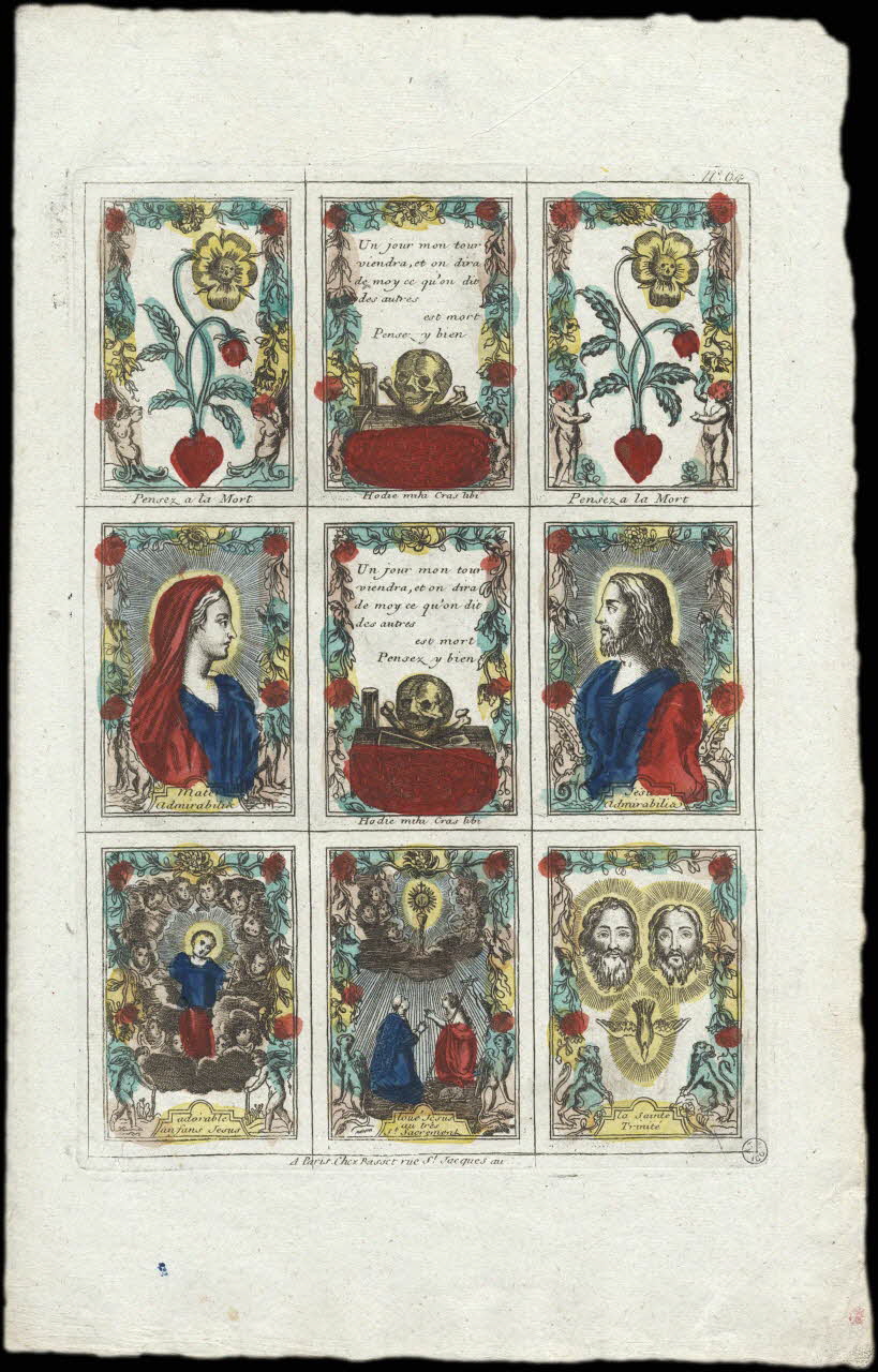 imagerie ancienne Planche d'images religieuses. 1952.87.40 Photo
