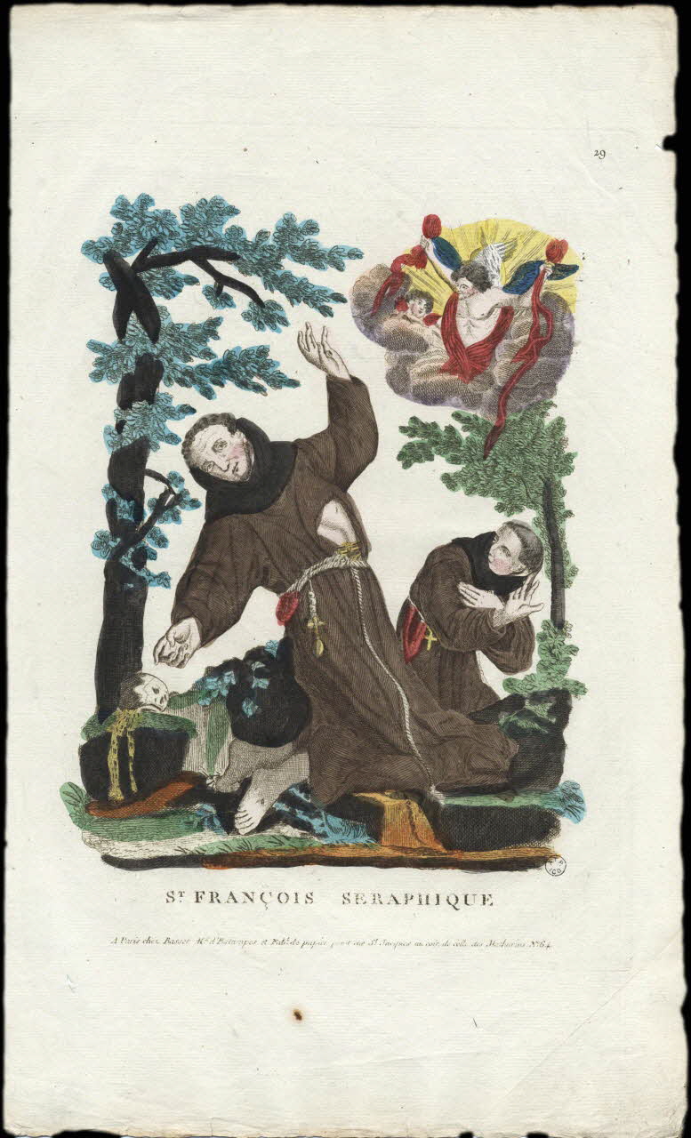 Basset. Paris imagerie ancienne ST. FRANCOIS SERAPHIQUE Paris 1805-1849 1952.87.42 Photo