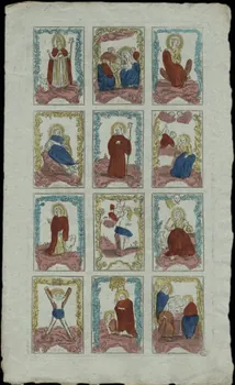 imagerie ancienne Planche de Saints. 1952.87.45 Photo