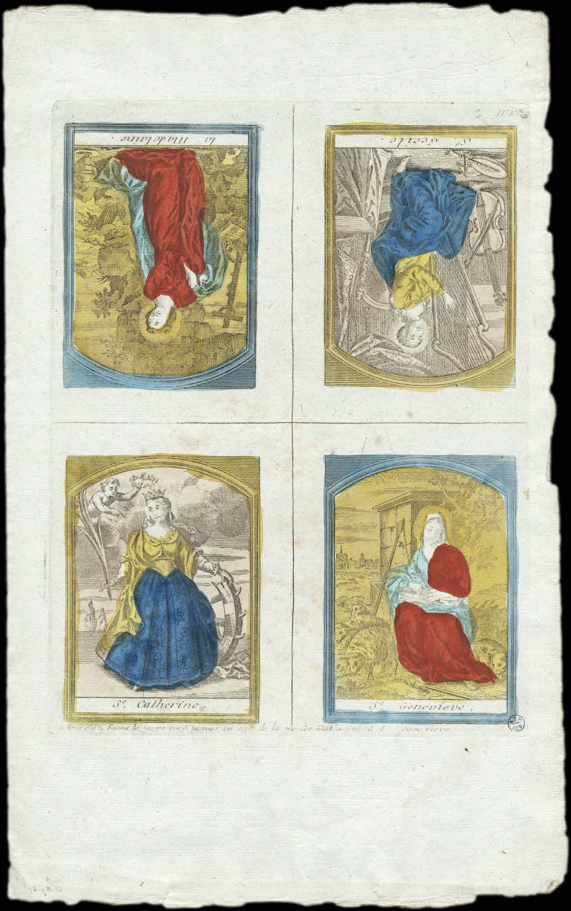 André Basset imagerie ancienne Se. Catherine.  Se. Genevieve.  Se. Secile.  la Madelaine. Paris 1750-1785 1952.87.57 Photo