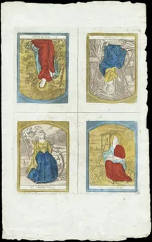 André Basset imagerie ancienne Se. Catherine.  Se. Genevieve.  Se. Secile.  la Madelaine. Paris 1750-1785 1952.87.57  Photo