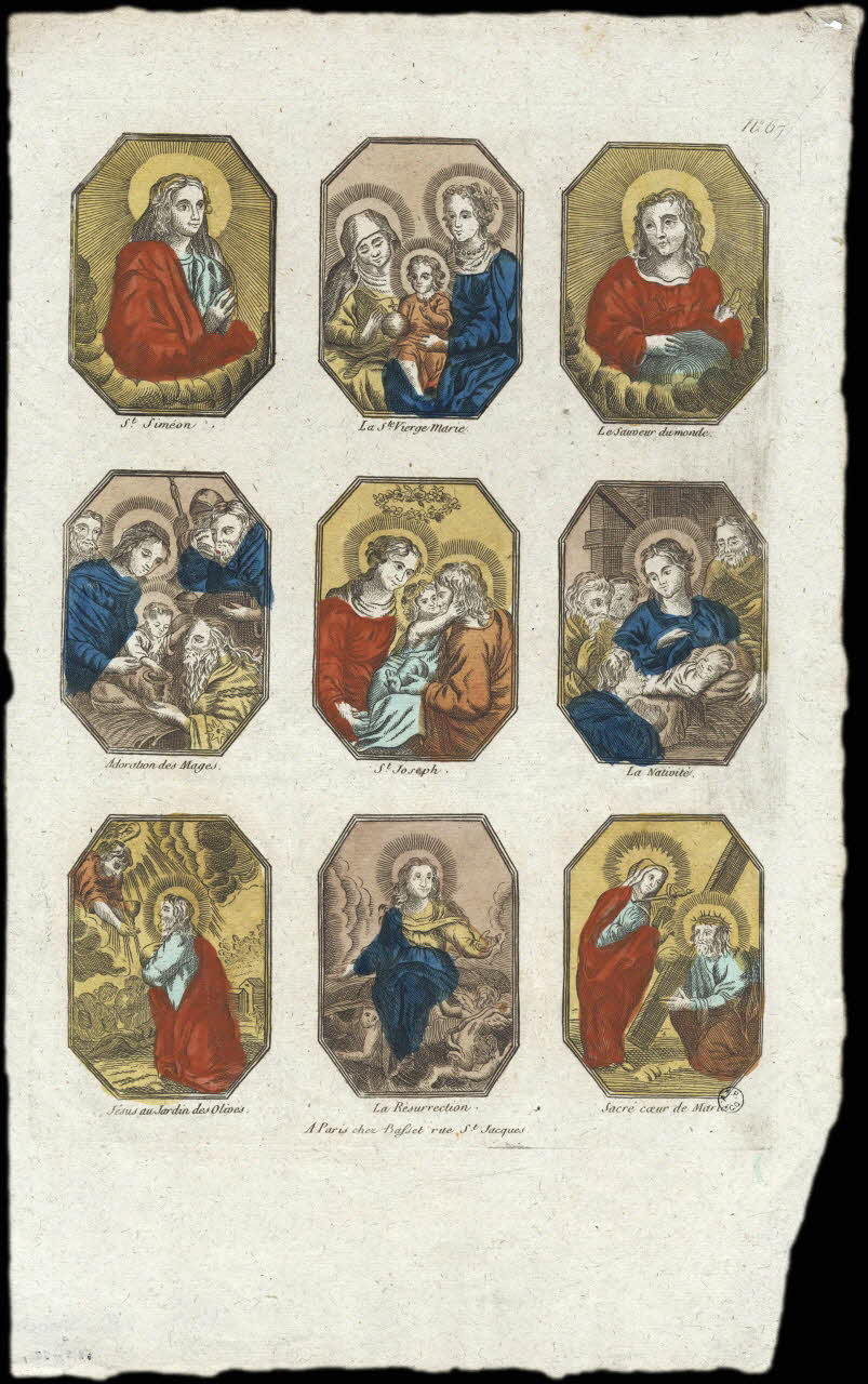 Basset. Paris imagerie ancienne Diverses scènes religieuses Paris 1849 1952.87.58 Photo