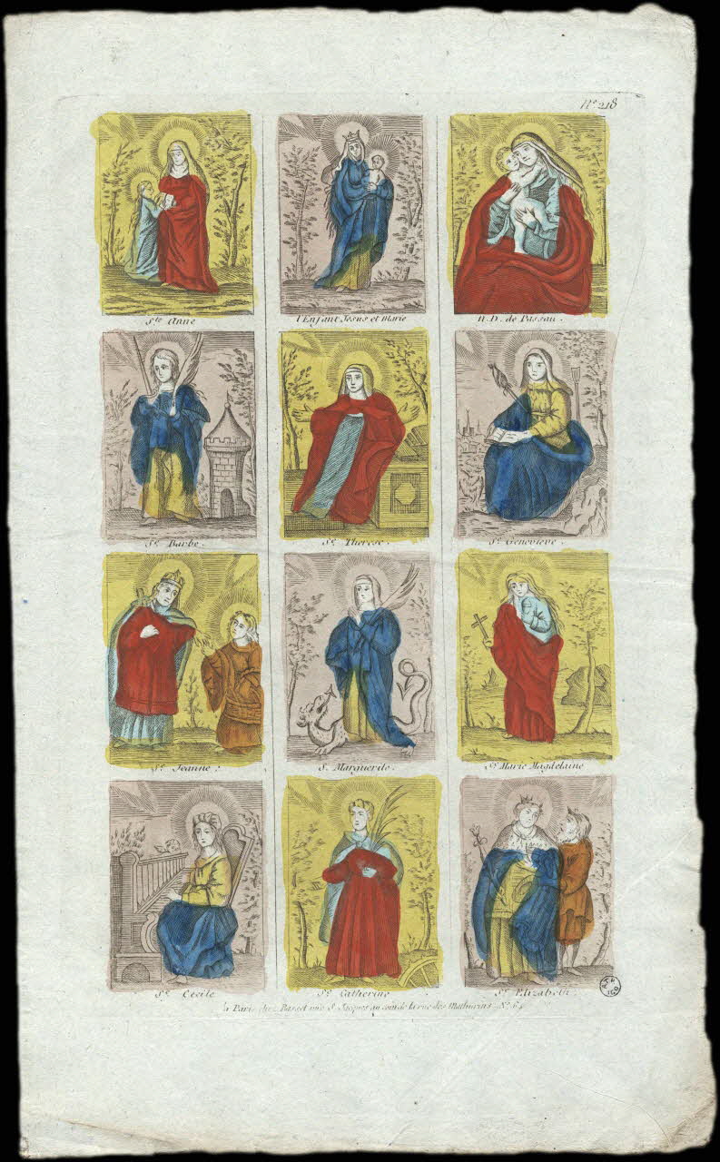 Basset. Paris imagerie ancienne Saintes et Saints Paris 1805-1849 1952.87.67 Photo