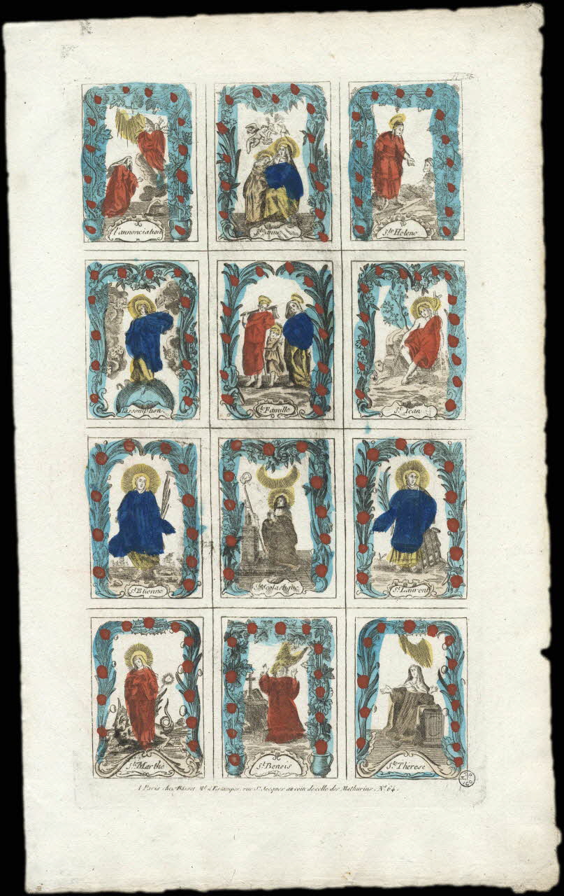 Basset. Paris imagerie ancienne Saintes et Saints Paris 1805-1849 1952.87.68 Photo