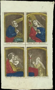 imagerie ancienne Saint Pierre Penitent  Sainte Marie Madeleine.  Marie Mere du Saint Amour.  Sainte Catherine de Sienne 1952.87.86 Photo