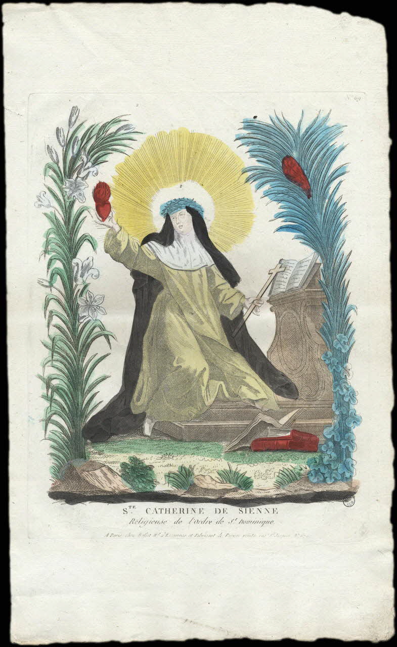 Basset. Paris imagerie ancienne STE. CATHERINE DE SIENNE Paris 1750-1805 1952.87.9 Photo