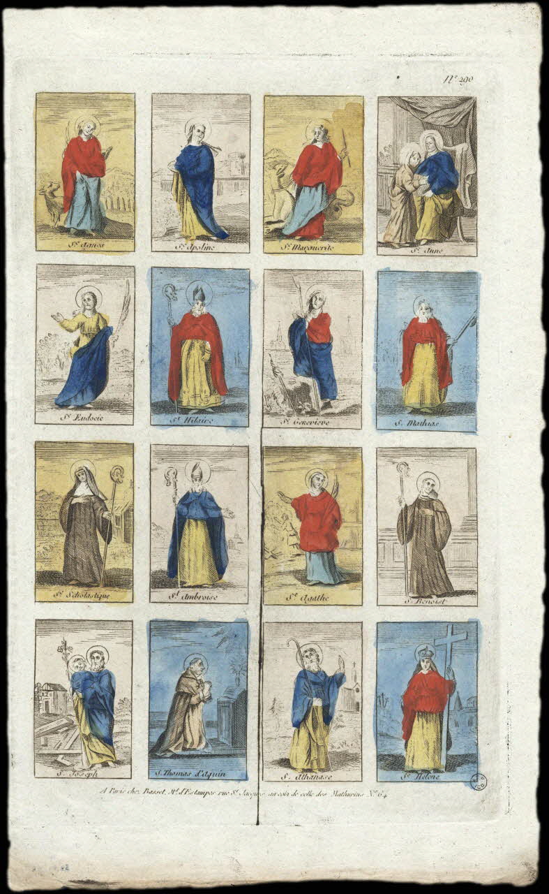 Basset. Paris imagerie ancienne Saints et Saintes Paris 1805-1849 1952.87.92 Photo (c) Mucem