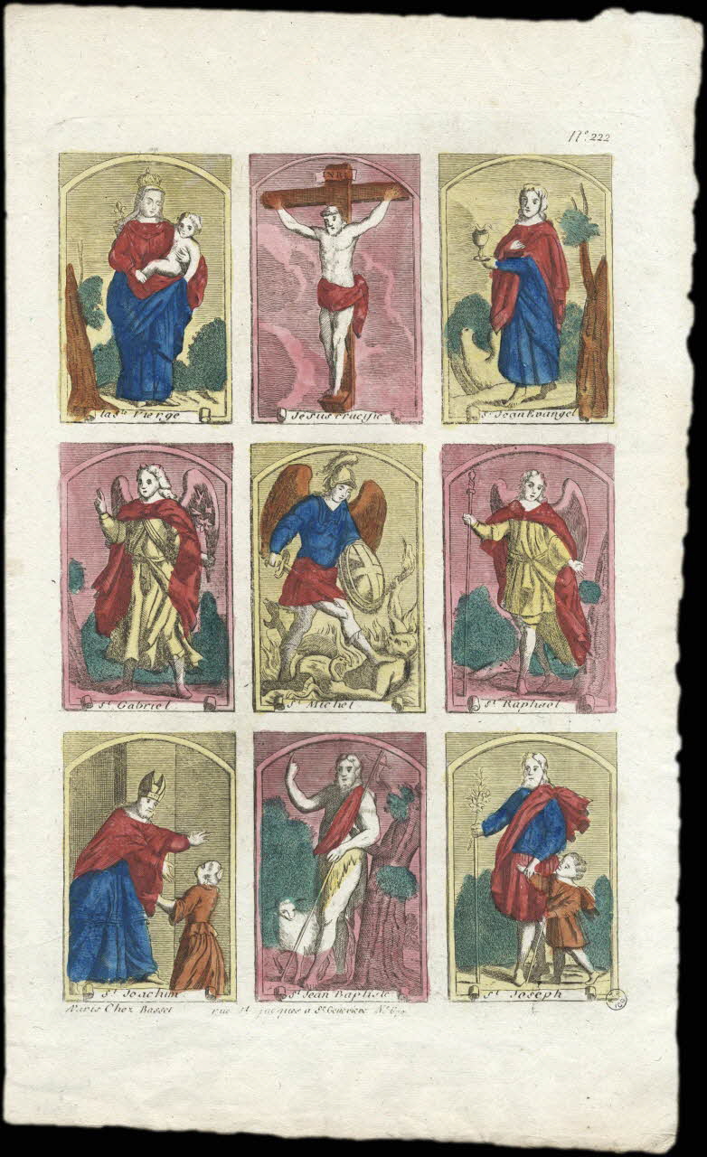 Basset. Paris imagerie ancienne Sainte Vierge, Jésus et Saints Paris 1750-1805 1952.87.95 Photo