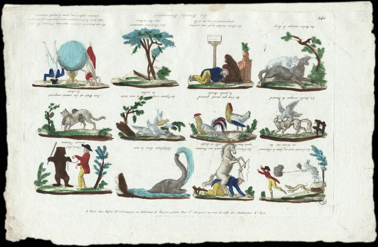 Basset. Paris imagerie ancienne Le Monde Renversé France 1750-1805 1953.12.111 Photo