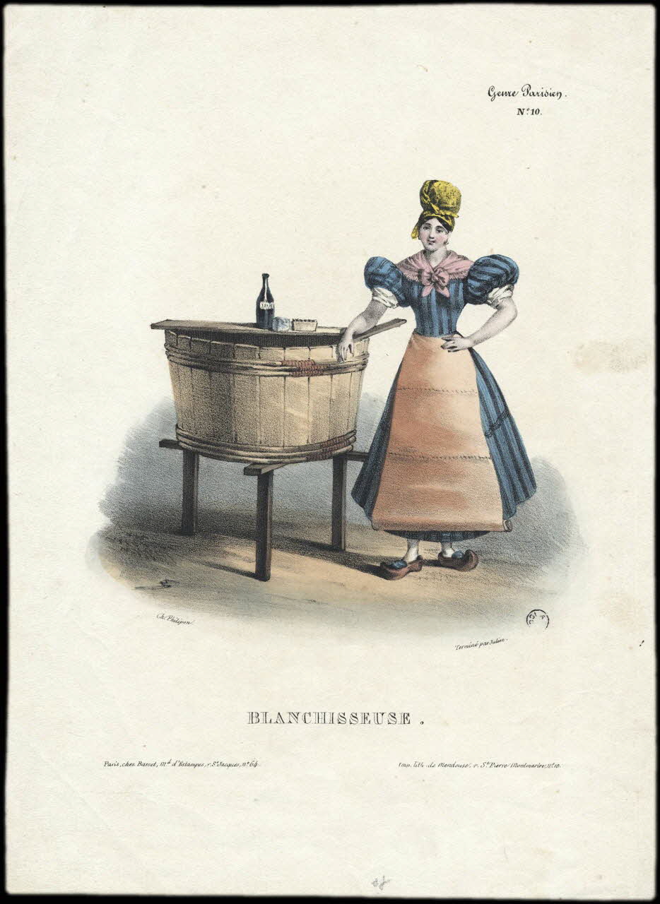 Basset. Paris imagerie ancienne BLANCHISSEUSE. Paris 1805-1849 1968.37.44 Photo