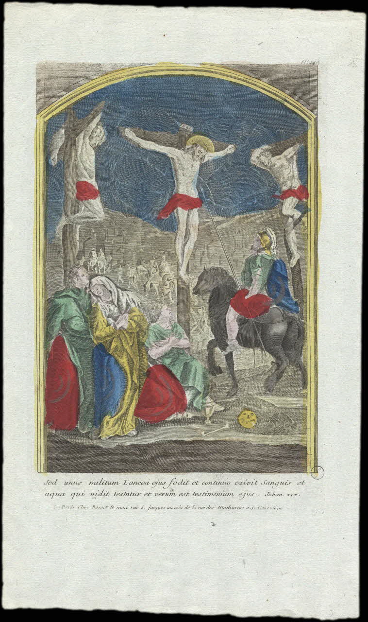 Basset. Paris imagerie ancienne Scène de Crucifixion. Paris 1750-1785 1972.21.7 Photo
