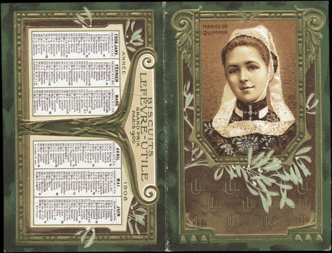 carte réclame chromo Paris 1908 1996.40.491.1 Photo