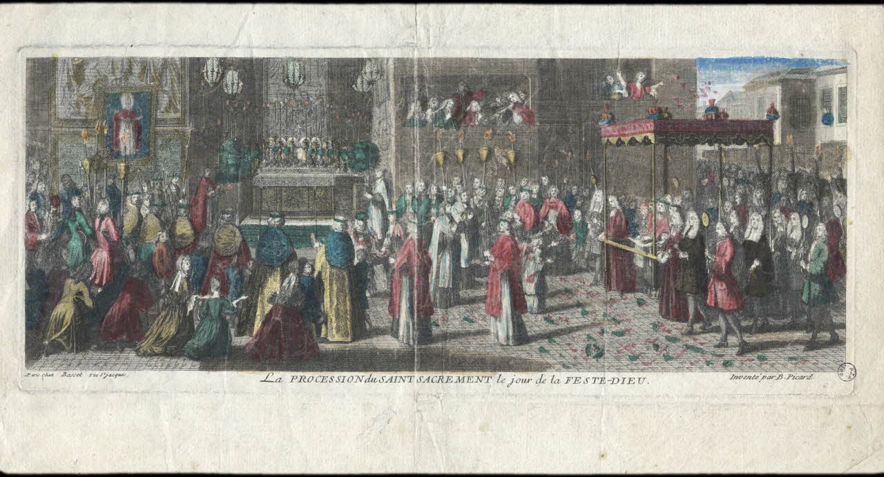 imagerie ancienne La PROCESSION du SAINT SACREMENT le jour de la FESTE-DIEU. 1976.68.1 Photo