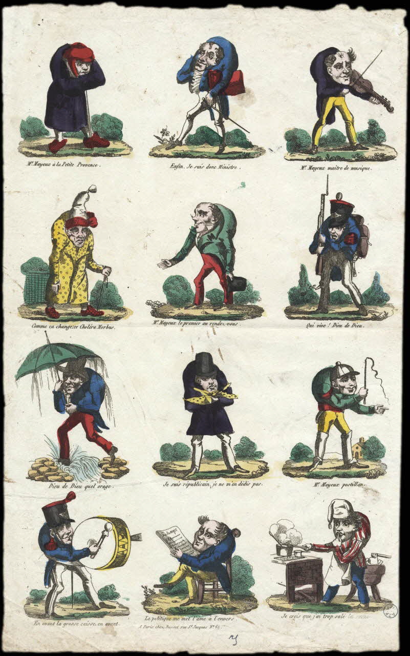 Basset. Paris imagerie ancienne Monsieur Mayeux Paris 1805-1849 1977.68.8 Photo