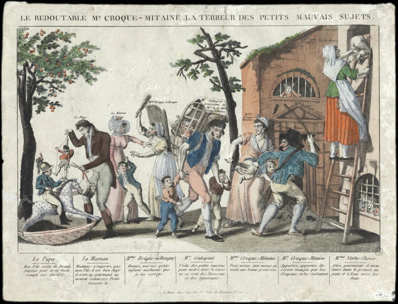 Jean imagerie ancienne LE REDOUTABLE Mr CROQUE-MITAINE LA TERREUR DES PETITS MAUVAIS SUJETS. Paris 1802-1846 1948.18.139 Photo