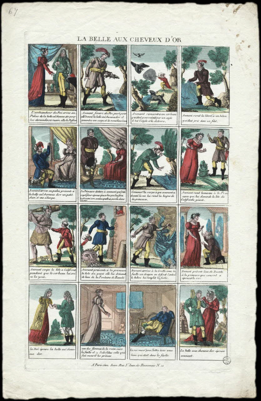 Jean imagerie ancienne LA BELLE AUX CHEVEUX D'OR Paris 1802-1846 1953.12.127 Photo