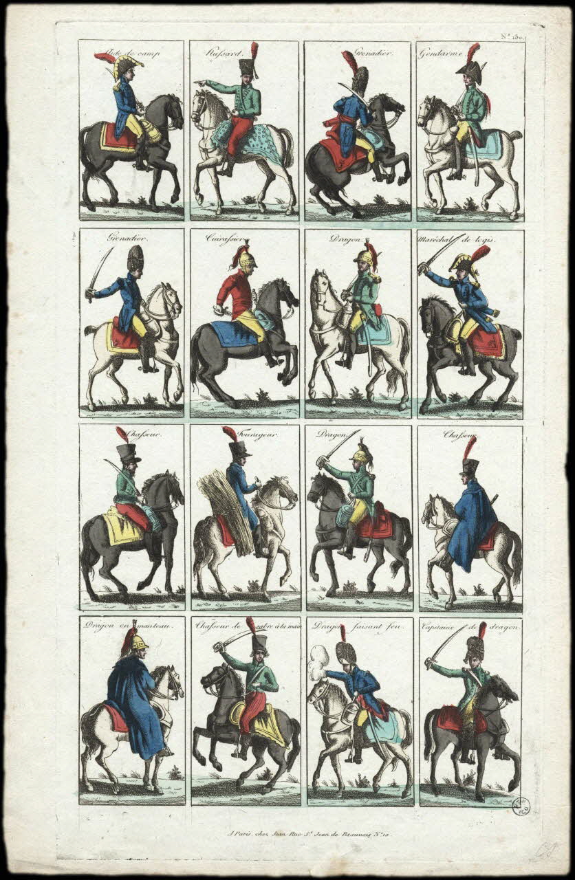 Jean imagerie ancienne Cavaliers de différents grades militaires Paris 1802-1846 1953.12.130 Photo