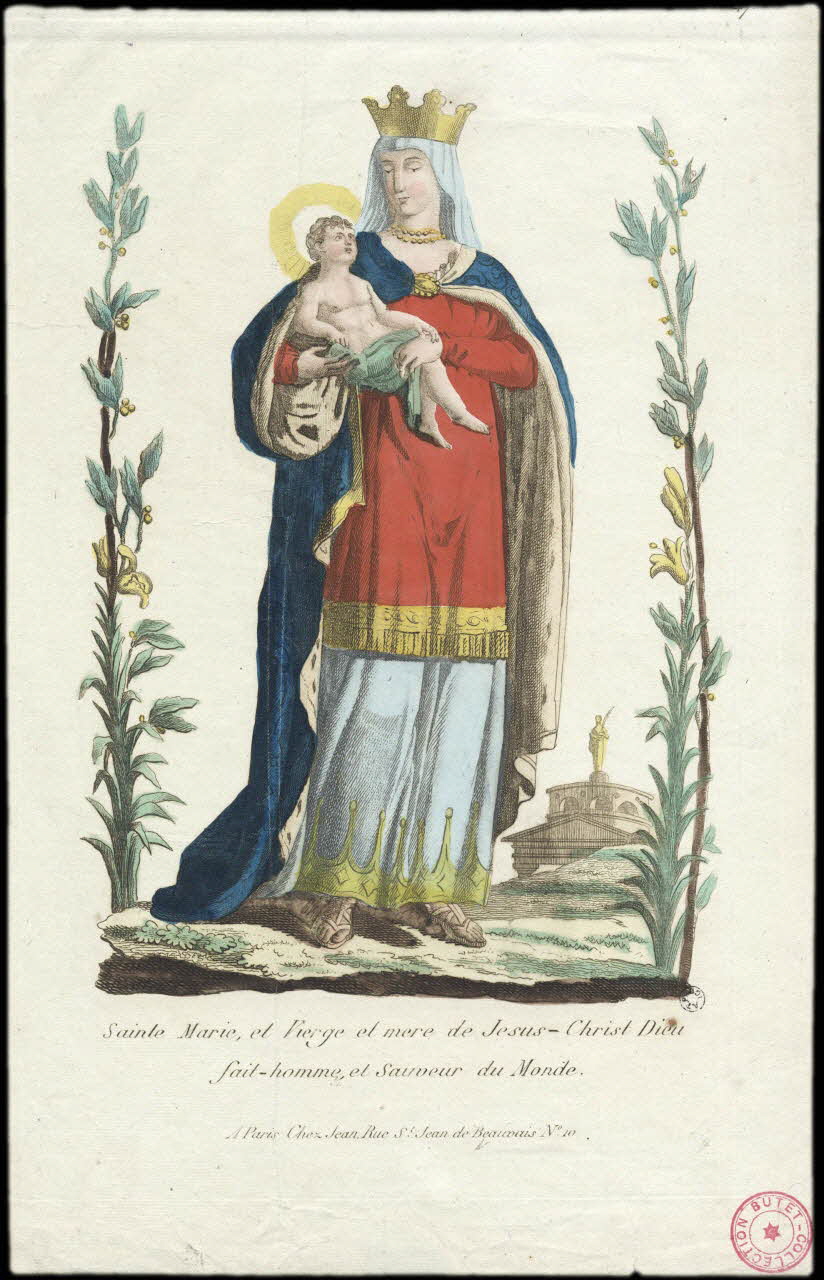 Jean imagerie ancienne Sainte Marie, et Vierge et mere de Jesus-Christ Dieu  fait-homme, et Sauveur du Monde. Paris 1802-1846 1966.81.62 Photo