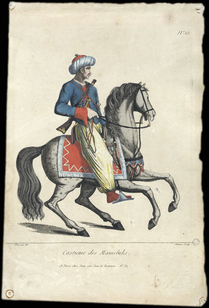 Poisson ; Charon ; Jean Jean-Baptiste imagerie ancienne Costume des Mameluks. Paris 1792-1797 1943.16.75. Photo