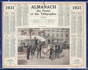 Beuzon Jean Louis ; François, Charles Oberthür calendrier 1931  ALMANACH  des Postes  et des Télégraphes  Place de l'Opéra. Rennes 1931 1993.2.456  Photo