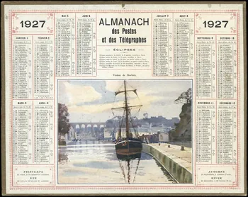 calendrier 1927  ALMANACH  des Postes  et des Télégraphes  Viaduc de Morlaix. 1927 1993.2.439 Photo