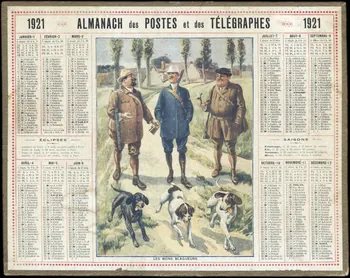 calendrier 1921 - ALMANACH des POSTES et des TELEGRAPHES - 1921  LES BONS BLAGUEURS 1921 1993.2.421 Photo