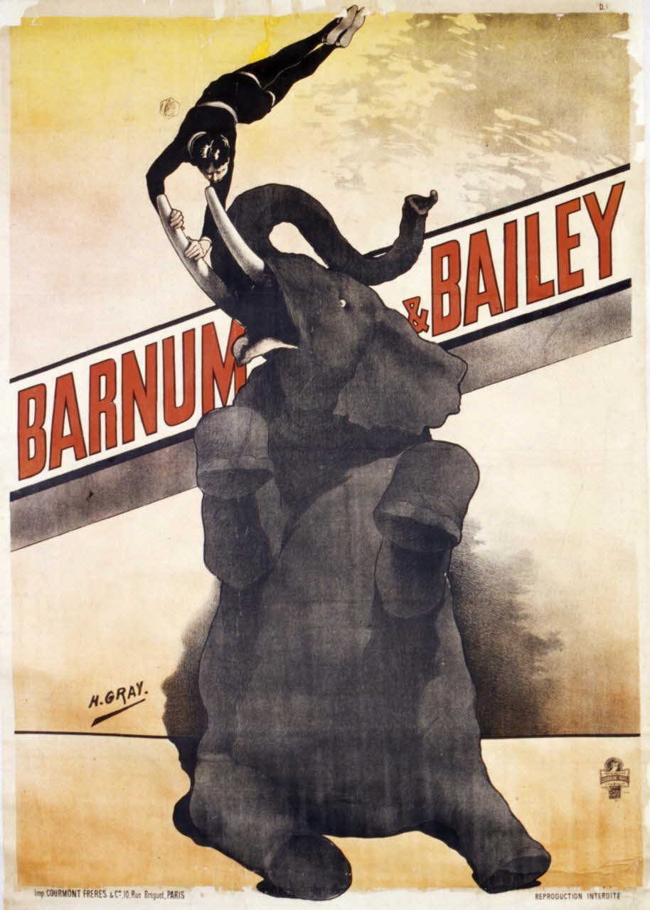 Henri Gray ; Courmont affiche BARNUM & BAILEY Ile-de-France, France 1902 1997.8.2 Photo