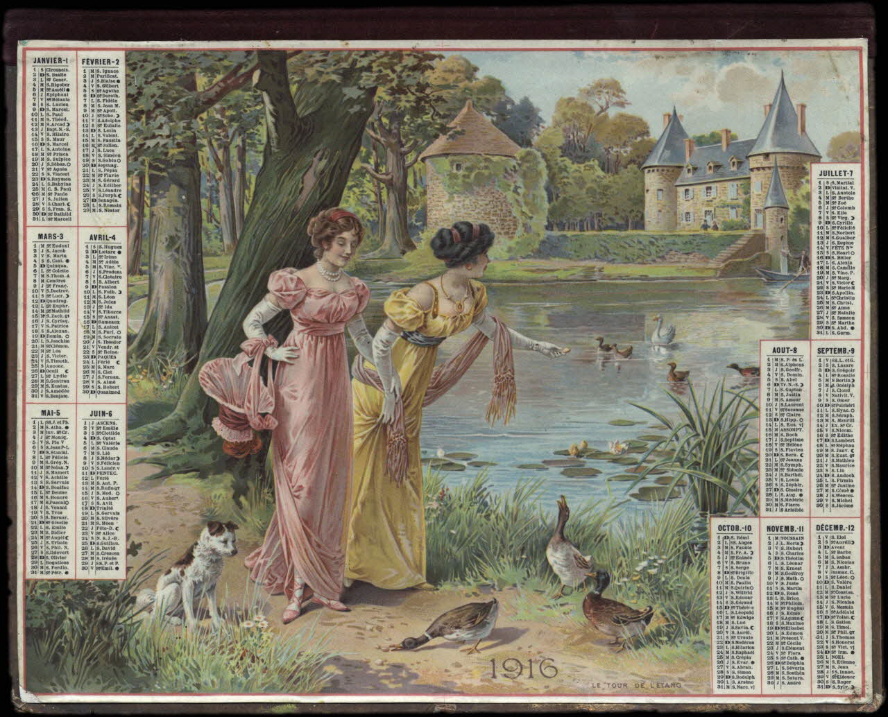 calendrier 1916  LE TOUR DE L'ETANG 1916 1993.2.404 Photo