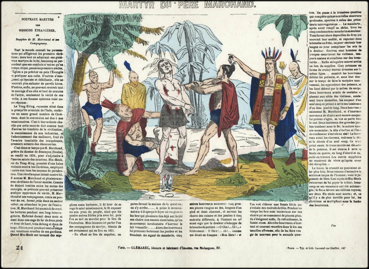 François Lacour ; Charles-Eugène Glémarec estampe MARTYR DU PERE MARCHAND. Paris 1858-1860 1953.86.257 Photo