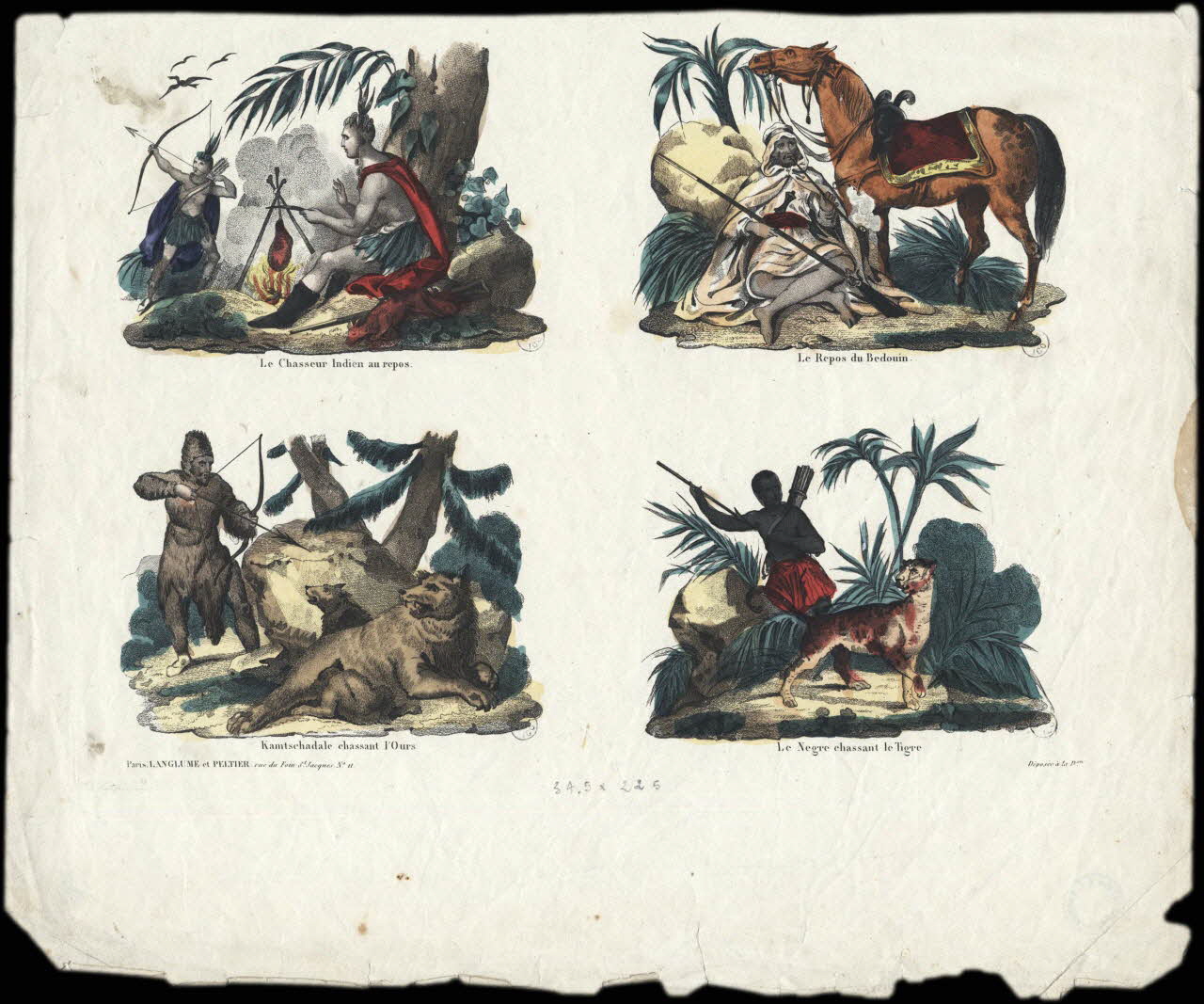 Langlumé J. ; Peltier élément d'ensemble Le Chasseur Indien au repos Paris 1845-1855 1943.16.339 Photo