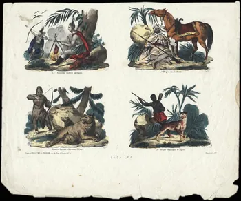Langlumé J. ; Peltier élément d'ensemble Le Chasseur Indien au repos Paris 1845-1855 1943.16.339 Photo