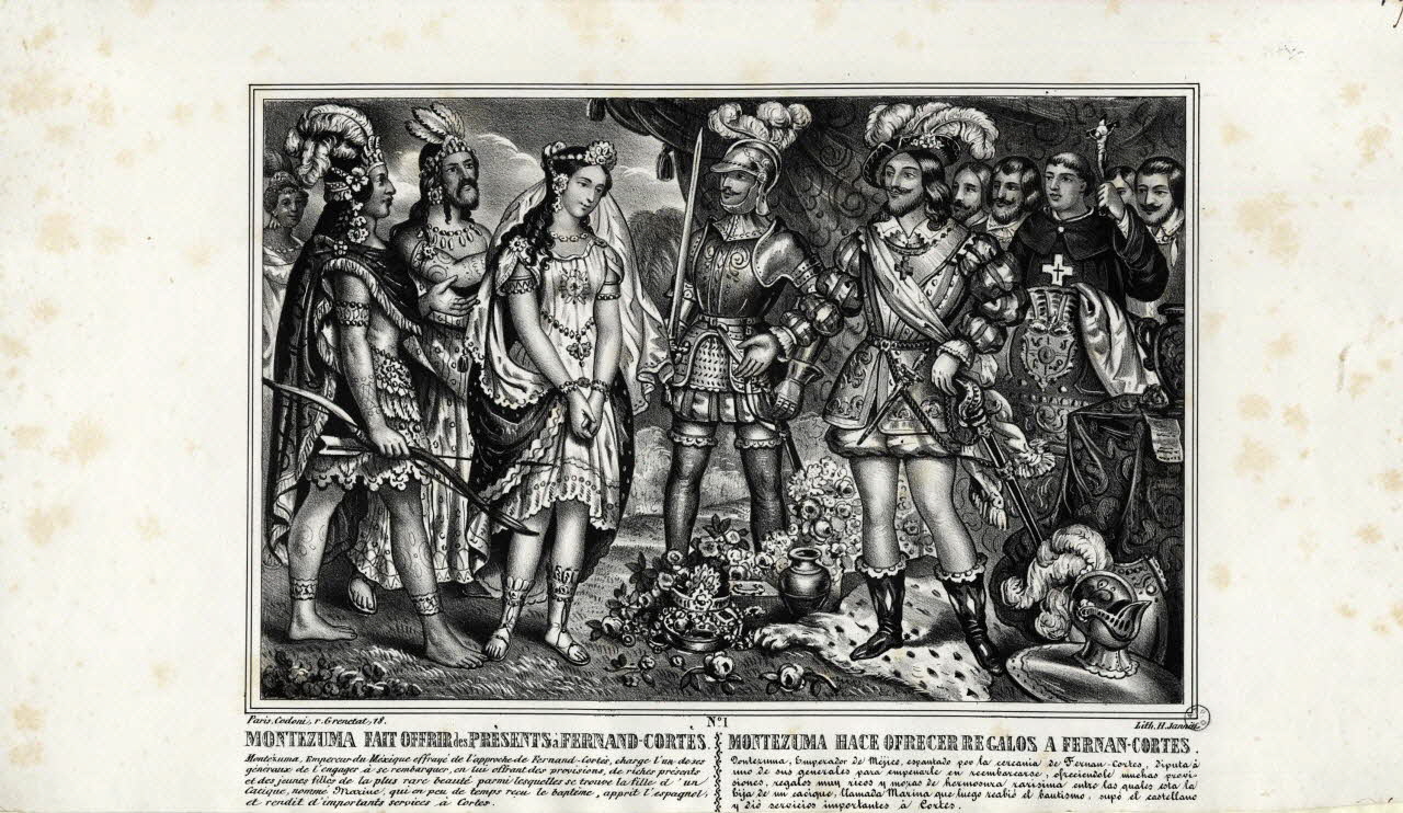 Codoni ; H. Jannin estampe MONTEZUMA FAIT OFFRIR des PRESENTS à FERNAND-CORTES. Paris 1844 1955.57.168 Photo