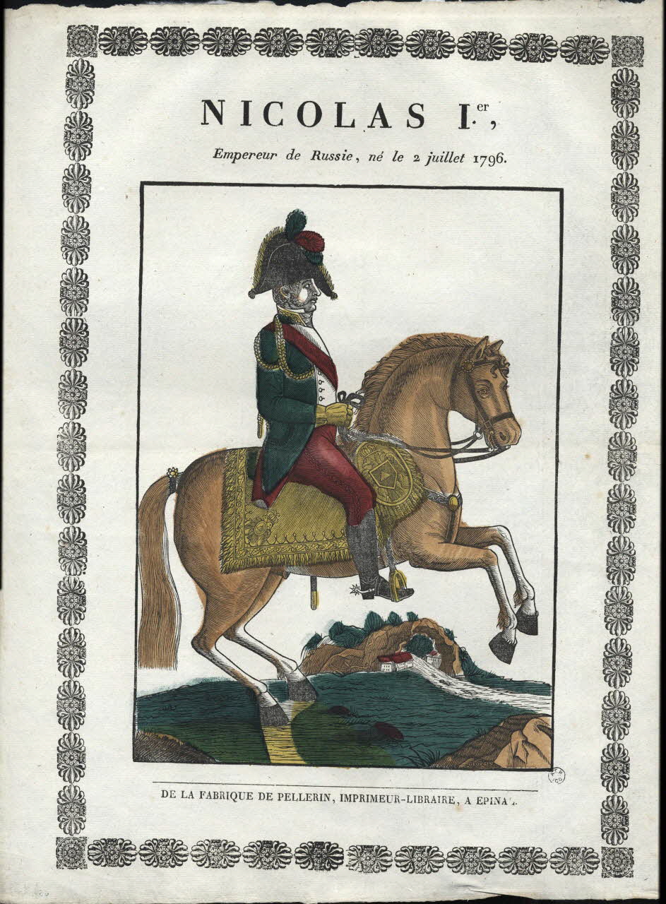 François Georgin ; Pellerin imagerie ancienne NICOLAS I.er, Lorraine, France 1837 1965.75.400 Photo