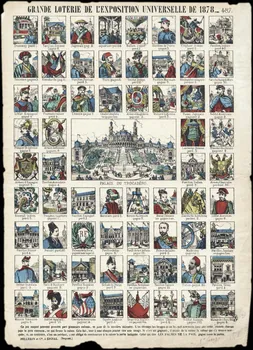 Pellerin jeu de loterie GRANDE LOTERIE DE L'EXPOSITION UNIVERSELLE DE 1878. Lorraine, France 1878 1950.39.1260 Photo