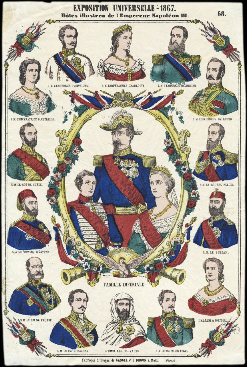 Gangel et Didion estampe EXPOSITION UNIVERSELLE - 1867.  Hôtes illustres de l'Empereur Napoléon III. Lorraine, France 1867 1953.86.811 Photo