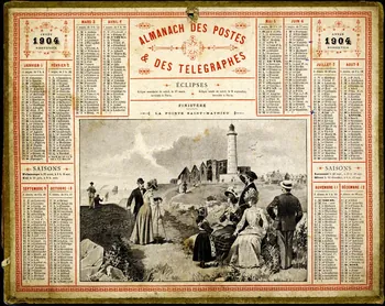 François, Charles Oberthür calendrier ALMANACH DES POSTES  ET DES TELEGRAPHES  ANNEE  1904  BISSEXTILE Rennes 1903 1979.2.26 Photo