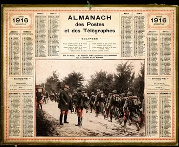 François, Charles Oberthür calendrier ALMANACH  des Postes  et des Télégraphes  ANNEE  1916  BISSEXTILE Rennes 1915 1979.2.39 Photo